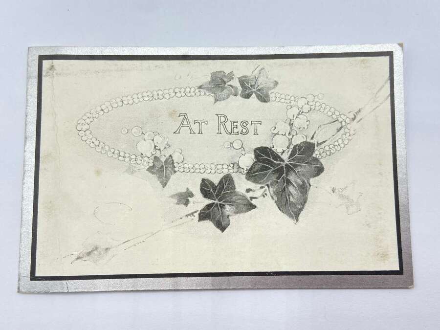 WW2 1942 Mourning Gothic Funeral Card To William Darter Who Died In 1942