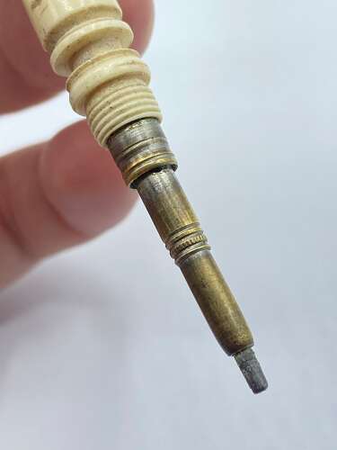 Antique Carved Bovine “Souvenir Of Brighton” Stanhope Propelling Pencil