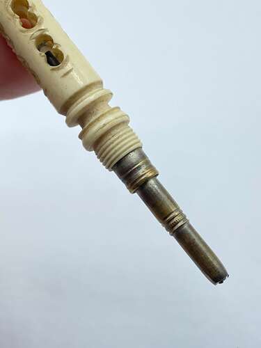 Antique Carved Bovine “Souvenir Of Brighton” Stanhope Propelling Pencil
