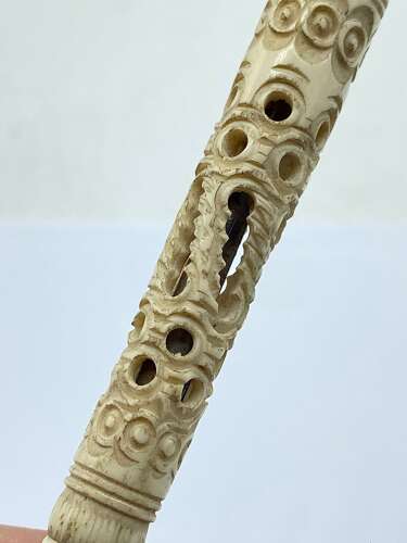 Antique Carved Bovine “Souvenir Of Brighton” Stanhope Propelling Pencil