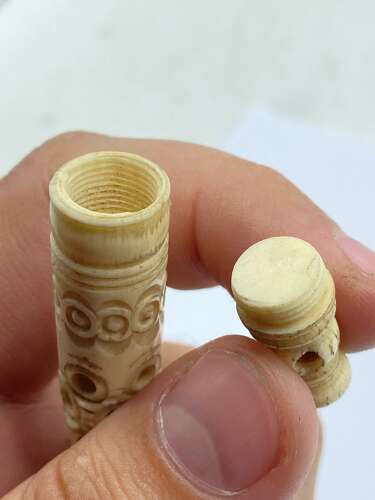 Antique Carved Bovine “Souvenir Of Brighton” Stanhope Propelling Pencil