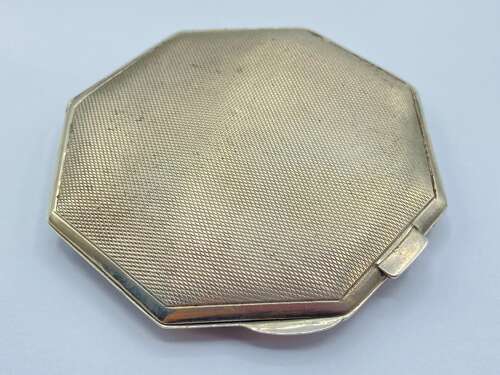 WW2 Silver Hallmarked & Guilloché Enamel Coldstream Guards Sweetheart Compact