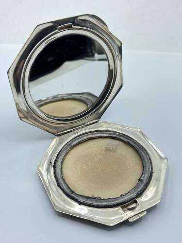 WW2 Silver Hallmarked & Guilloché Enamel Coldstream Guards Sweetheart Compact