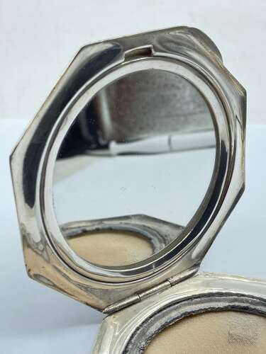 WW2 Silver Hallmarked & Guilloché Enamel Coldstream Guards Sweetheart Compact