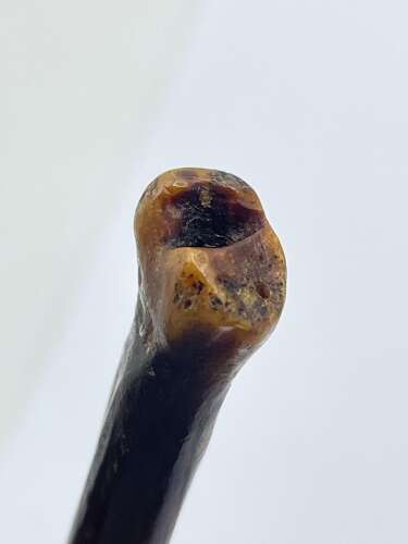 Antique Victorian Macabre Sterling Silver And Polished Bone Cigarette Holder