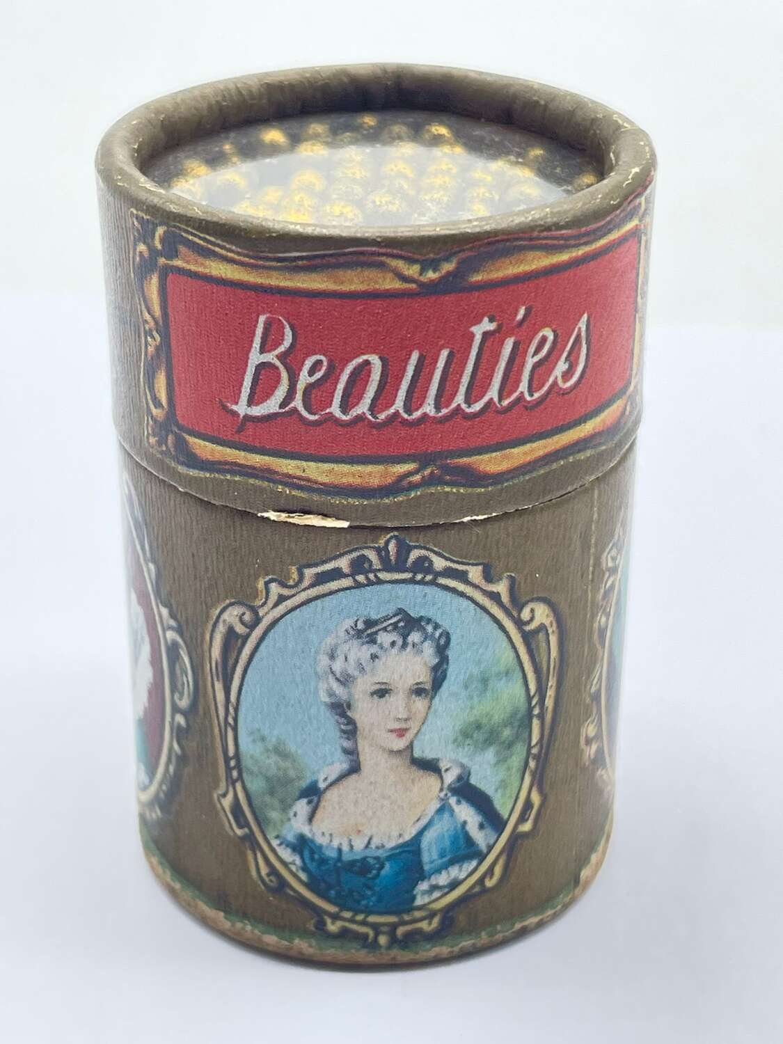 Vintage XVIIIth Century Beauties Match Cylinder & Contents