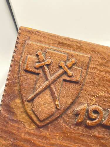 Early Post WW2 1946 British Army 21st Army Group Carved Wooden Trinket Box