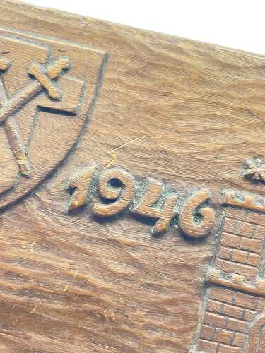 Early Post WW2 1946 British Army 21st Army Group Carved Wooden Trinket Box