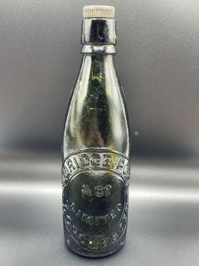 Antique G Lane & Compy Bournemouth Dark Green Heavy Glass Bottle