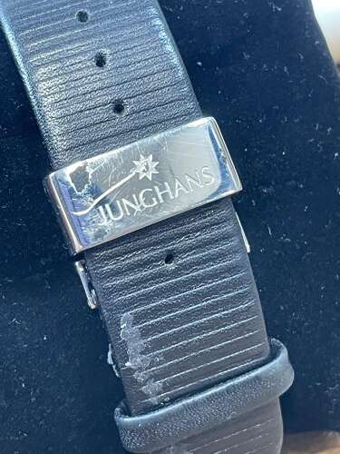 Junghans Mega Solar W612 Mens Black Ceramic Wrist Watch & Box