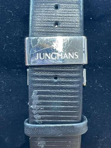 Junghans Mega Solar W612 Mens Black Ceramic Wrist Watch & Box