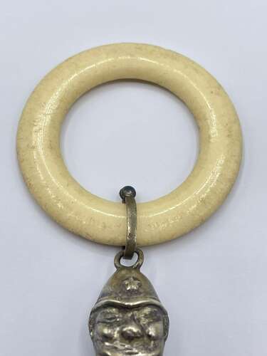 Antique Edwardian Silver Plated & Plastic Policeman Baby’s Rattle & Teething Toy