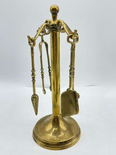 Antique Edwardian Small Brass Children’s Teaching Fire Place Set