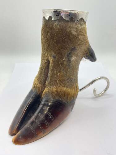 Antique Silver Hallmarked 1906 Rowland Ward Mounted Deer Foot