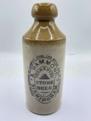 Antique A Hammond Birmingham Ginger Beer Bottle Stoneware Bottle