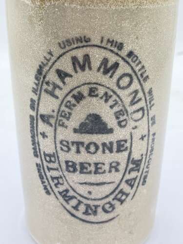 Antique A Hammond Birmingham Ginger Beer Bottle Stoneware Bottle