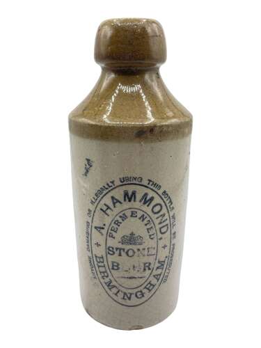 Antique A Hammond Birmingham Ginger Beer Bottle Stoneware Bottle (Small Chip)