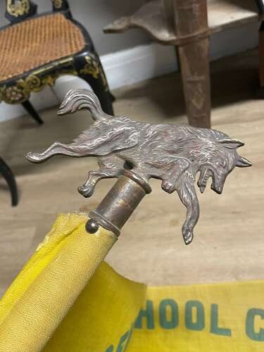 Pre WW2 British Home Front Fernden School Cub Pack Wolf Cubs Flag & Pole Topper