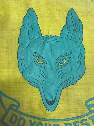 Pre WW2 British Home Front Fernden School Cub Pack Wolf Cubs Flag & Pole Topper