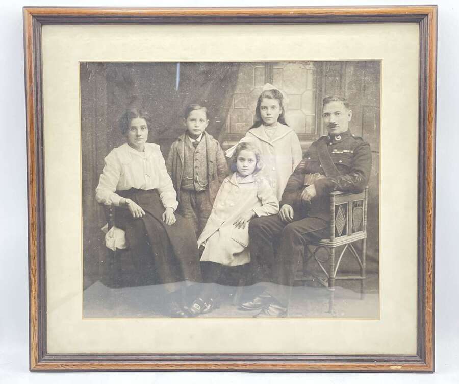 WW2 Period British Royal Marines Framed Family Photograph
