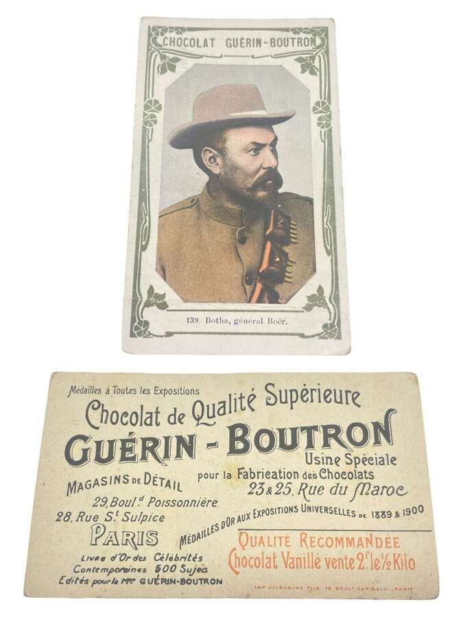 Rare Boer War Period Gu&eacute;rin-Boutron Luxury Chocolate Advertising Trading Card