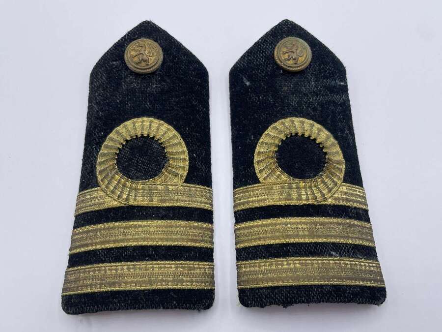 Pair Of WW2 Period British BP Tanker Company Commanders Rank Shoulder Boards
