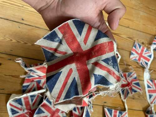 WW2 Period British Union Jack Double Sided Bunting 9.8 Meters In Length