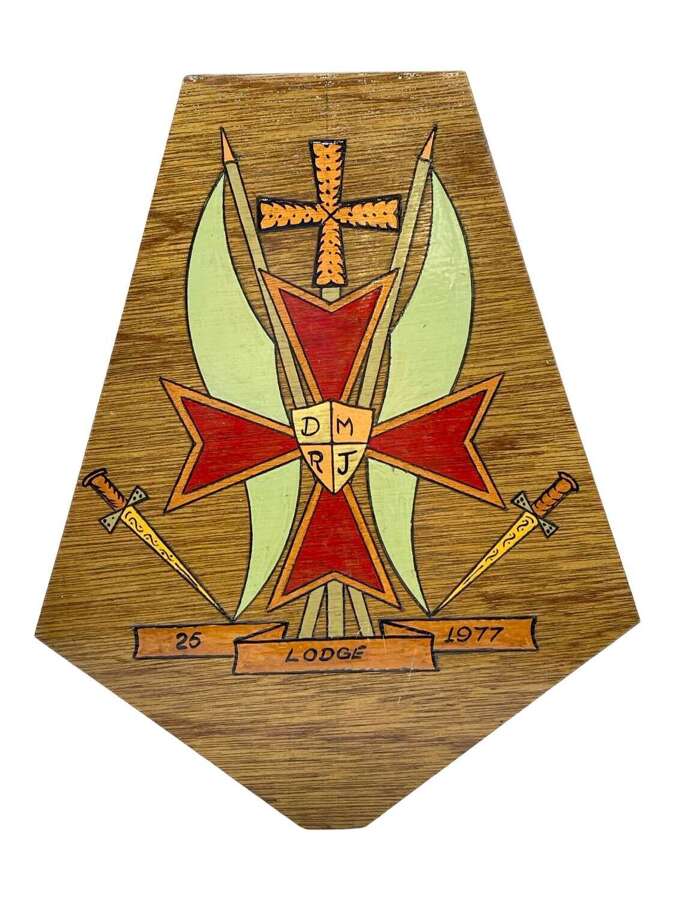 Vintage Masonic Lodge St Andrew No. 25 in Scotland 1977 Silver Jubilee Plaque