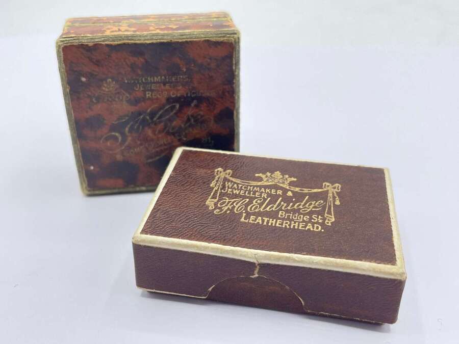 Antique Cardboard Gold & Silver J Cole & F C Eldridge Empty Jewellery Boxes