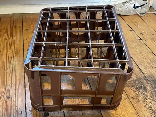 Vintage 1970s Vines Dairies Hard Brown Plastic Advertising Wimborne Milk Crate