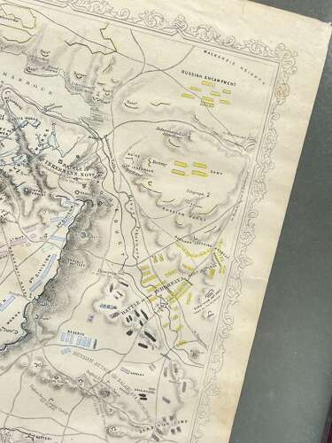 Antique Framed Map Of The Siege of Sevastopol (1854–1855) By J.Rapkin