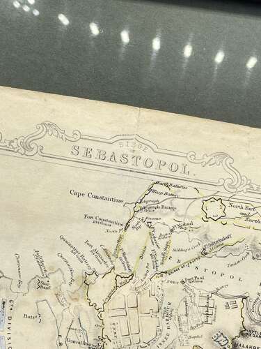 Antique Framed Map Of The Siege of Sevastopol (1854–1855) By J.Rapkin