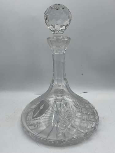 Post WW2 NATO Allied Rapid Reaction Corps (ARRC) Etched Crystal Ships Decanter