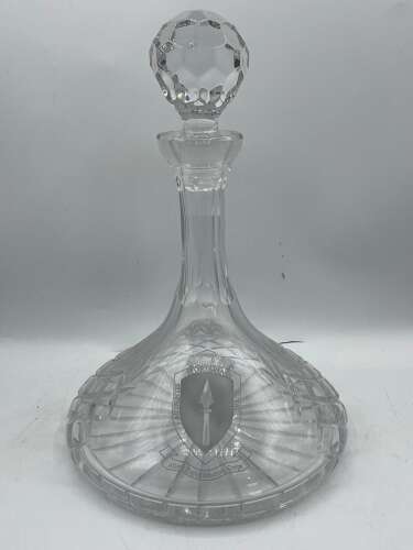 Post WW2 NATO Allied Rapid Reaction Corps (ARRC) Etched Crystal Ships Decanter