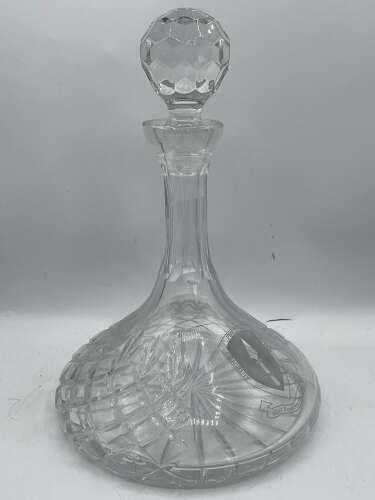 Post WW2 NATO Allied Rapid Reaction Corps (ARRC) Etched Crystal Ships Decanter