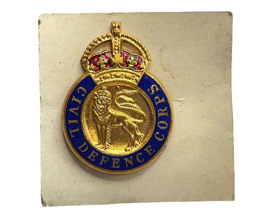 WW2 Period British Kings Crown Civil Defence Corps Badge By H.W.M Ltd