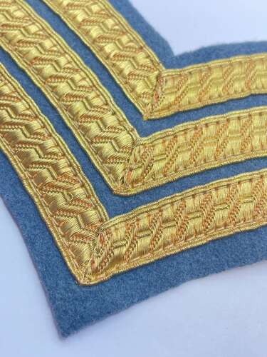 Post WW2 British Air Corps Smaller Size Sergeant's Rank Stripes Chevron Patch