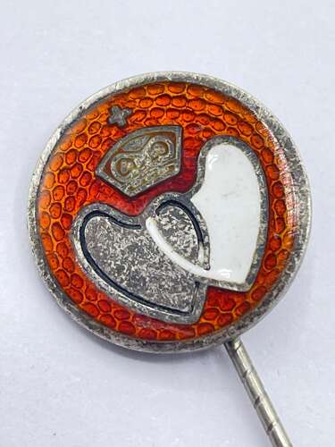 Vintage 1950s Sterling Silver & Enamel Blood Donation Stick Pin