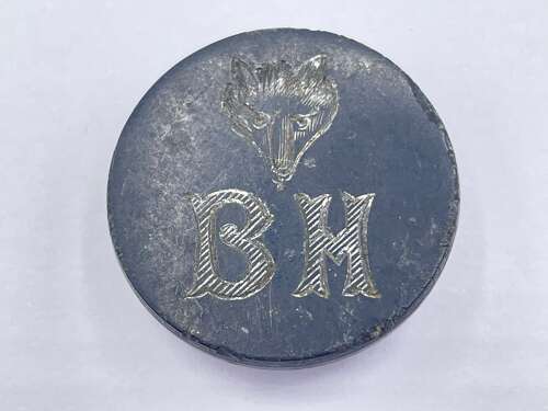 Antique Buffalo Horn Blankney Hunt Club Fox Head Button