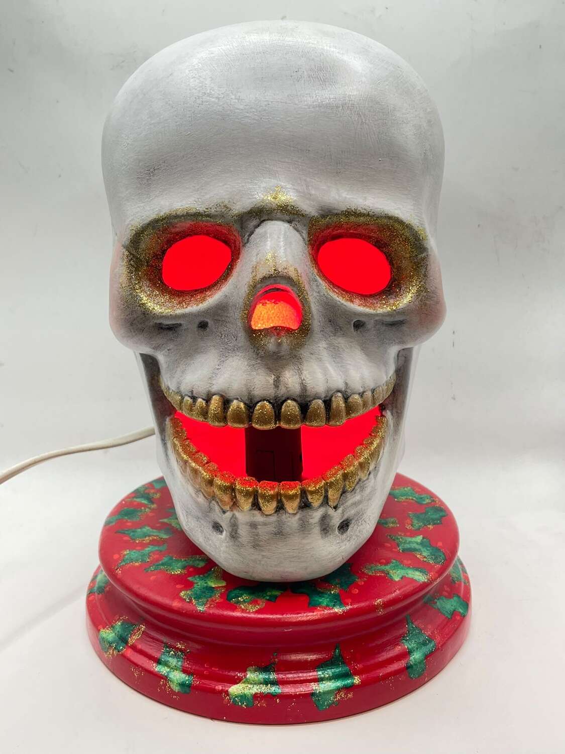 Vintage Day Of The Dead Skull Halloween Working Lamp