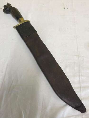 WW2 Period Philippine Bolo Knife & Leather Sheaf