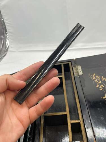 Antique 1880s Chinese Black Lacquered Gilt Moth/ Butterfly Writing Slope