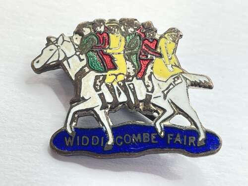 Antique Bronze & Enamel Widecombe Fair Badge By H W Miller