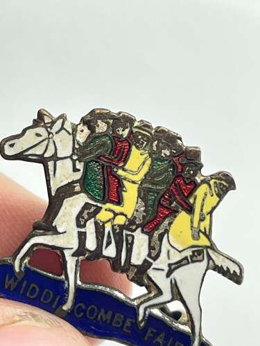 Antique Bronze & Enamel Widecombe Fair Badge By H W Miller
