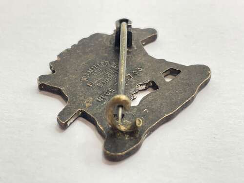 Antique Bronze & Enamel Widecombe Fair Badge By H W Miller
