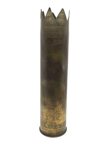 WW1 Souvenir Of Bruay 22nd Casualty Clearing Station Trench Art Vase