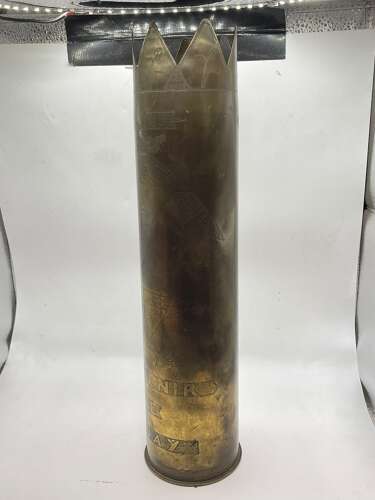 WW1 Souvenir Of Bruay 22nd Casualty Clearing Station Trench Art Vase