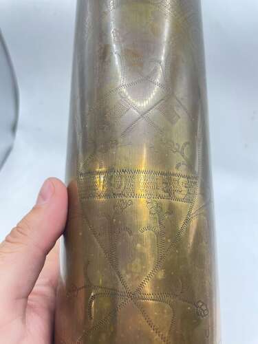 WW1 Souvenir Of Bruay 22nd Casualty Clearing Station Trench Art Vase