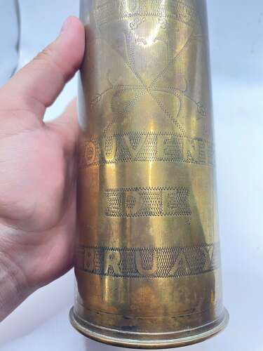 WW1 Souvenir Of Bruay 22nd Casualty Clearing Station Trench Art Vase