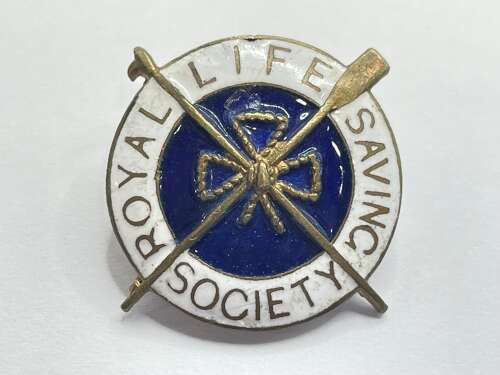 Antique 1920s Royal Life Saving Society Ename Badge Engraved To Edna White